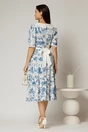 Rochie midi bleu din vascoza cu imprimeu floral si guler alb brodat, 2, dyfashion.ro