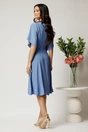 Rochie midi bleu din voal in clos cu decolteu, 2, dyfashion.ro