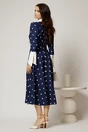Rochie midi bleumarin cu buline si guler ascutit, 2, dyfashion.ro