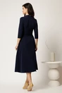 Rochie midi bleumarin din stofa cu cordon in talie, 3, dyfashion.ro