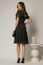 Rochie midi bleumarin din voal cu buline si maneci scurte petrecute, 2, dyfashion.ro