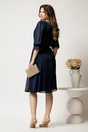Rochie midi bleumarin din voal in clos, 2, dyfashion.ro