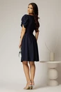 Rochie midi bleumarin din voal si cordon detasabil, 2, dyfashion.ro
