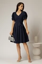 Rochie midi bleumarin din voal si cordon detasabil, 3, dyfashion.ro