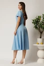 Rochie midi blue din voal in clos cu decolteu petrecut, 2, dyfashion.ro