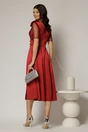 Rochie midi bordo de ocazie din tafta si paiete, 2, dyfashion.ro