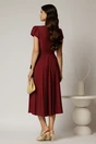 Rochie midi bordo din rayon cu lantisor cu esarfa la decolteu, 2, dyfashion.ro