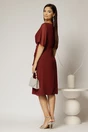 Rochie midi bordo din voal cu accesoriu in talie, 2, dyfashion.ro