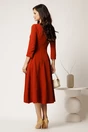 Rochie midi caramizie din stofa in clos cu catarame in talie, 3, dyfashion.ro