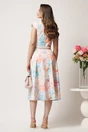 Rochie midi cu flori pastelate in clos cu buzunare si curea in talie, 2, dyfashion.ro