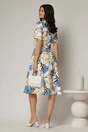 Rochie midi cu imprimeu floral in nuante de albastru si bej, 2, dyfashion.ro