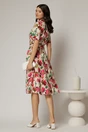 Rochie midi cu imprimeu floral in nuante de fucsia si bej, 2, dyfashion.ro