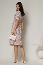 Rochie midi cu imprimeu floral in nuante de roz si lila, 2, dyfashion.ro