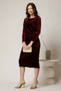 Rochie midi de ocazie din catifea cu lurex bordo, 3, dyfashion.ro