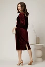 Rochie midi de ocazie din catifea cu lurex bordo, 2, dyfashion.ro