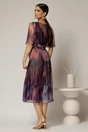Rochie midi de ocazie din voal cu imprimeuri mov, 2, dyfashion.ro