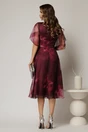 Rochie midi de ocazie in degrade magenta din voal fin, 2, dyfashion.ro