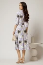 Rochie midi de zi lila cu imprimeuri ivoar cu buzunare, 2, dyfashion.ro