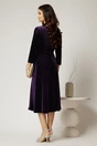 Rochie midi din catifea mov cu decolteu V, 2, dyfashion.ro