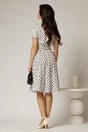 Rochie midi din viscoza alba cu buline de vara, 2, dyfashion.ro