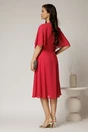 Rochie midi din voal fucsia cu maneci scurte lejere, 2, dyfashion.ro