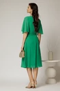 Rochie midi din voal verde cu maneci scurte lejere, 2, dyfashion.ro
