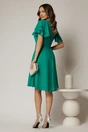Rochie midi din voal verde si volanase la maneci, 2, dyfashion.ro