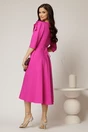 Rochie midi fucsia clos cu funda ampla pe umar si cordon detasabil, 2, dyfashion.ro