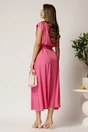 Rochie midi fucsia din viscoza cu nasturi si cordon, 2, dyfashion.ro