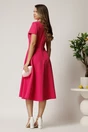 Rochie midi fucsia din voal in clos cu decolteu petrecut, 2, dyfashion.ro
