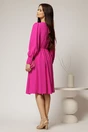 Rochie midi fucsia din voal plin cu nasturi pe bust, 2, dyfashion.ro