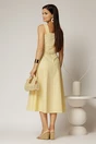 Rochie midi gabena din poplin cu nasturi si curea in talie, 2, dyfashion.ro