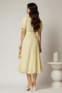 Rochie midi galbena cu buline de zi si guler brodat, 2, dyfashion.ro