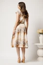 Rochie midi gri cu bej in clos cu buzunare si curea in talie, 2, dyfashion.ro