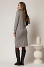 Rochie midi gri din tricot cu guler intors, 2, dyfashion.ro