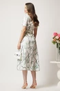 Rochie midi ivory cu imprimeu verde mint si curea detasabila in talie, 2, dyfashion.ro