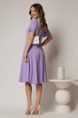Rochie midi lila cu funda la umar si croi in clini, 2, dyfashion.ro