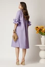 Rochie midi lila din bumbac tip camasa cu croi A, 2, dyfashion.ro
