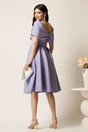 Rochie midi lila din neopren in clos cu umeri goi si strasuri decorative, 2, dyfashion.ro