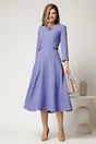 Rochie midi lila din stofa in clos cu catarame in talie, 3, dyfashion.ro