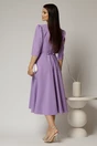 Rochie midi lila din stofa in clos cu floare in talie, 2, dyfashion.ro