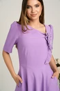 Rochie midi lila din stofa in clos cu floare si margelute- LaDonna, 3, dyfashion.ro
