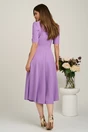 Rochie midi lila din stofa in clos cu floare si margelute- LaDonna, 2, dyfashion.ro