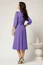 Rochie midi lila din triplu voal cu croi clos si curea in talie, 2, dyfashion.ro