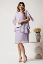 Rochie midi lila din voal cu capa si croi drept, 3, dyfashion.ro