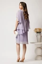 Rochie midi lila din voal cu capa si croi drept, 2, dyfashion.ro