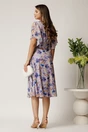 Rochie midi lila din voal in clos cu imprimeuri albastre, 2, dyfashion.ro