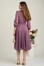 Rochie midi lila in clos din voal cu fir lurex- Ella Collection Gina, 2, dyfashion.ro