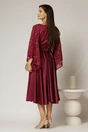 Rochie midi magenta de ocazie din satin si dantela, 2, dyfashion.ro