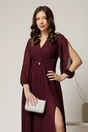 Rochie midi magenta de ocazie din voal cu sclipici, 3, dyfashion.ro